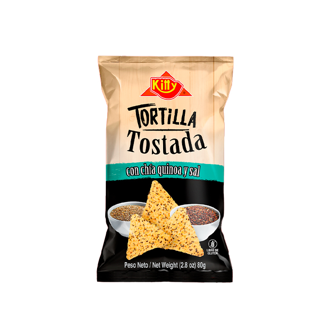 Tortilla Tostada Con Chía, Quinoa Y Sal 80g | Distribuidora Compañía ...